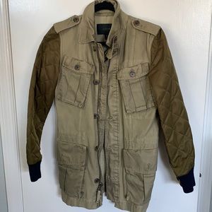 JCrew Military Jacket with Quilted Sleeves
